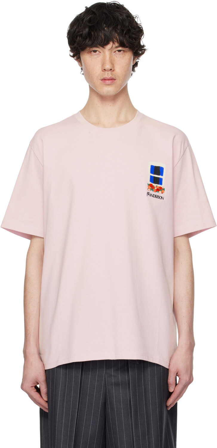 

Футболка с вышитым розовым окном JW Anderson