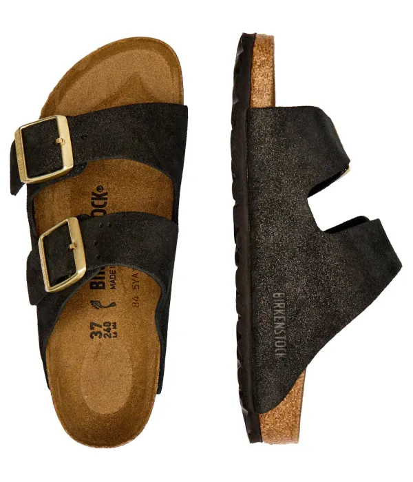 Тапочки из кожи Аризона с рычагами Narrow fit Birkenstock, черный — фото 4