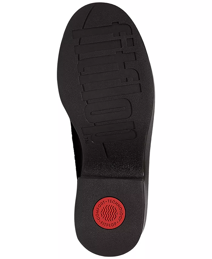 Женские мокасины на платформе из замши с каблуком Fitflop, коричневый — фото 4