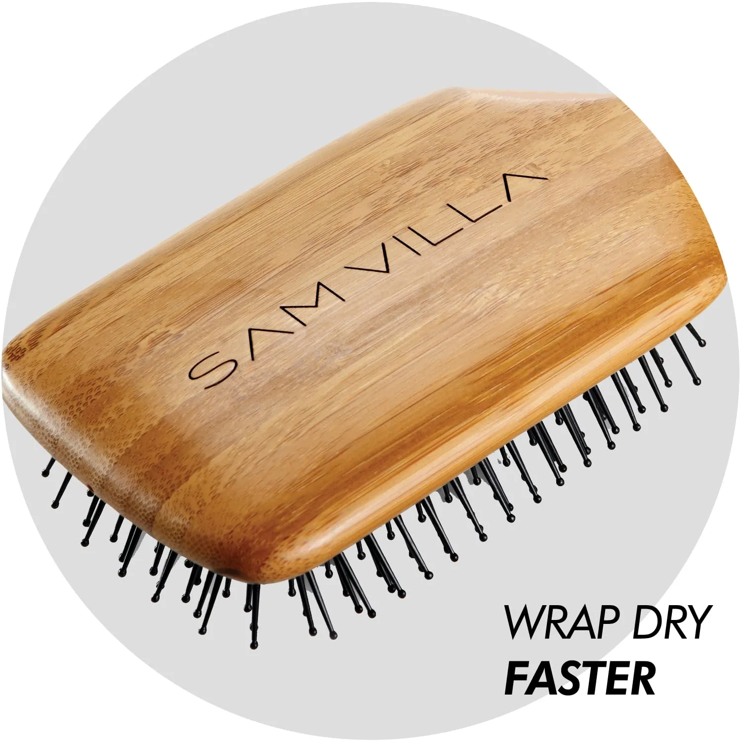 Деревянная щетка-лопатка Sam Villa Signature Series для укладки волос., Brown/Black — фото 4