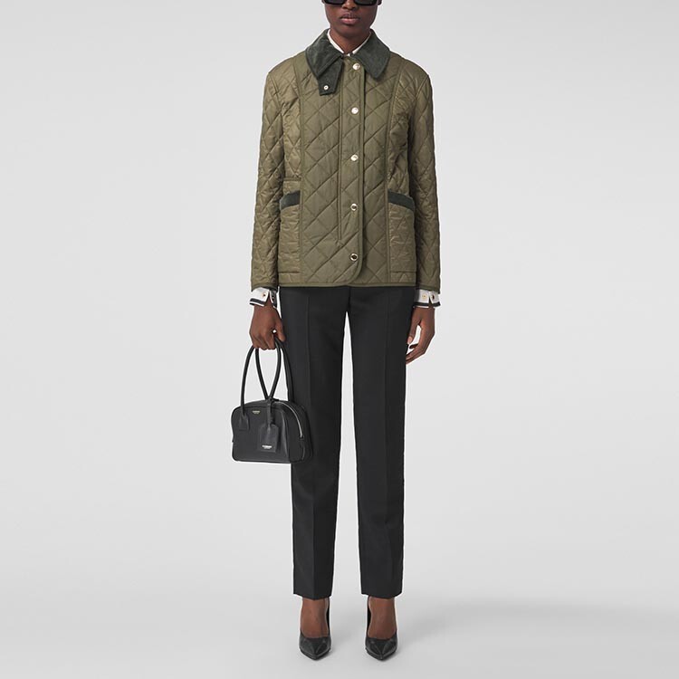 Куртка Burberry, женская, стеганая, зеленый — фото 4