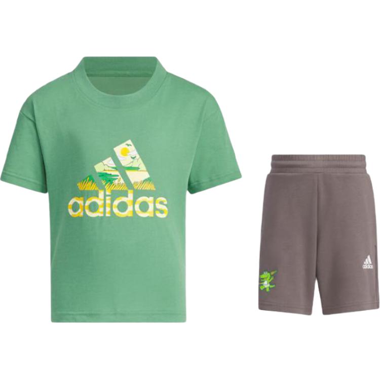 

Детская повседневная спортивная одежда Adidas, зеленый+коричневый set