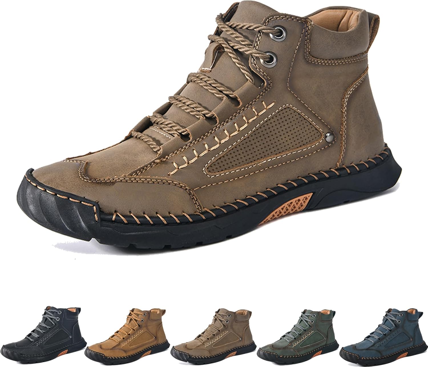 

Мужские сапоги Loodion, кожаные мужские сапоги, удобные мужские кожаные ботинки ручной работы, хаки