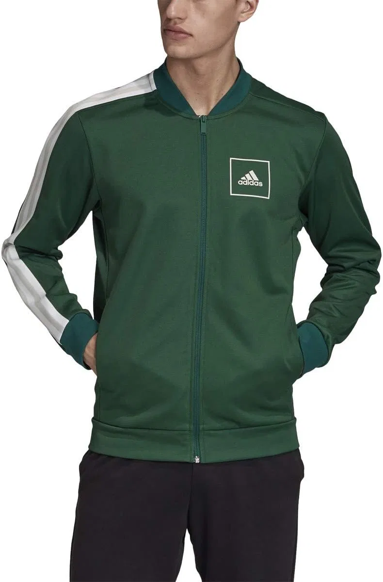 Мужская спортивная куртка adidas с тремя полосками и тесьмой пике