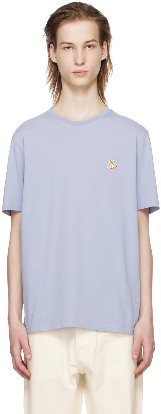 

Синяя футболка из лисы Чиллакс Maison Kitsune, цвет Beat blue