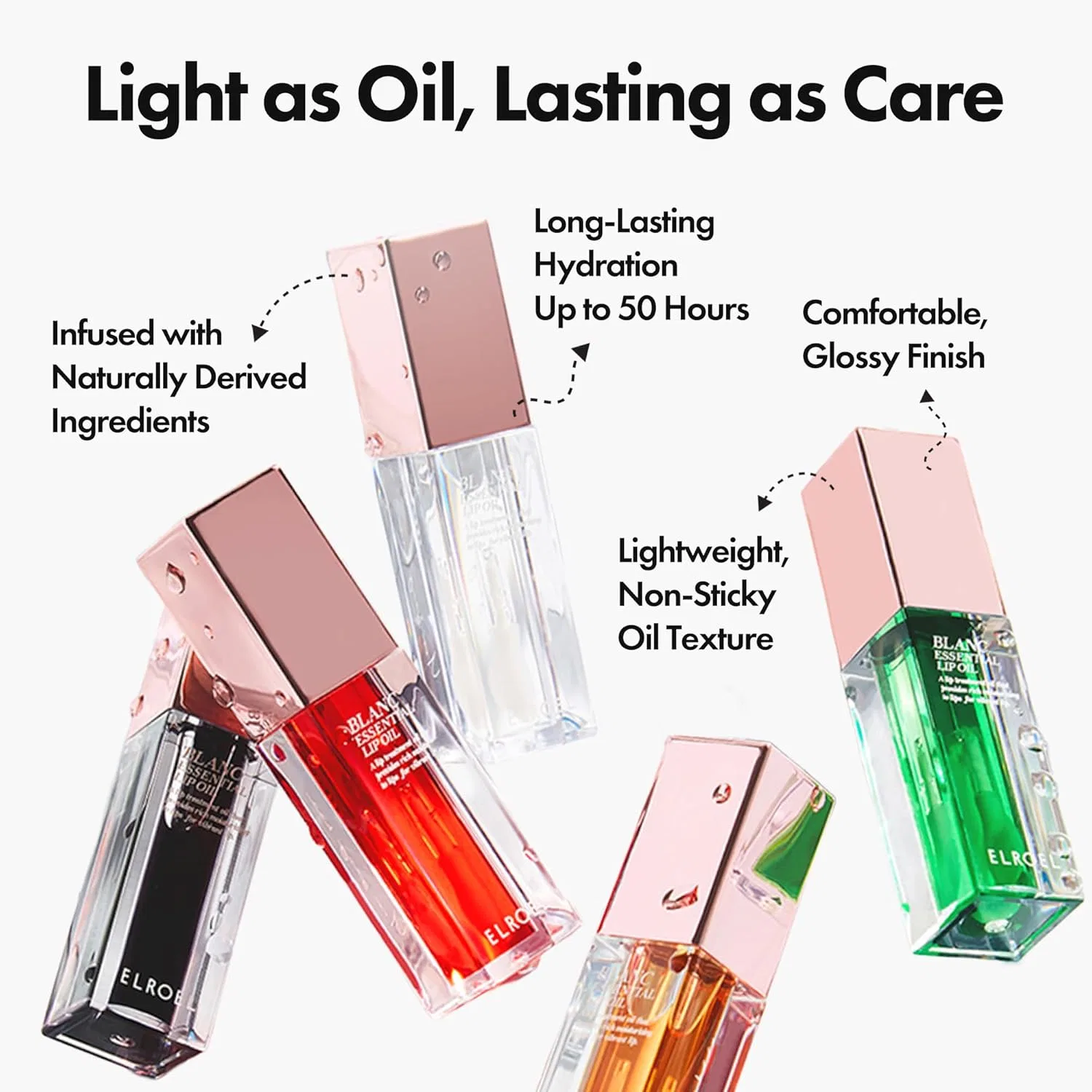 Губное масло ELROEL Blanc Essential Lip Oil, 4.4 мл, #01 Pure Lychee — фото 4