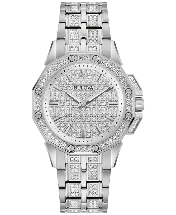 

Женские часы-браслет Crystal Octava из нержавеющей стали, 34 мм Bulova