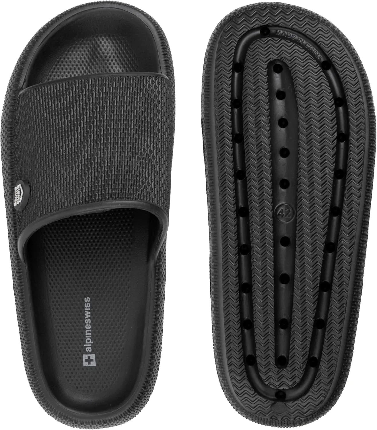 Сланцы Alpine Swiss водонепроницаемые, Black — фото 4