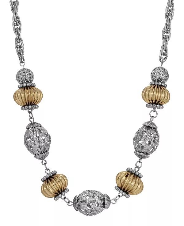 

Двухцветное филигранное ожерелье-воротник 2028, gray