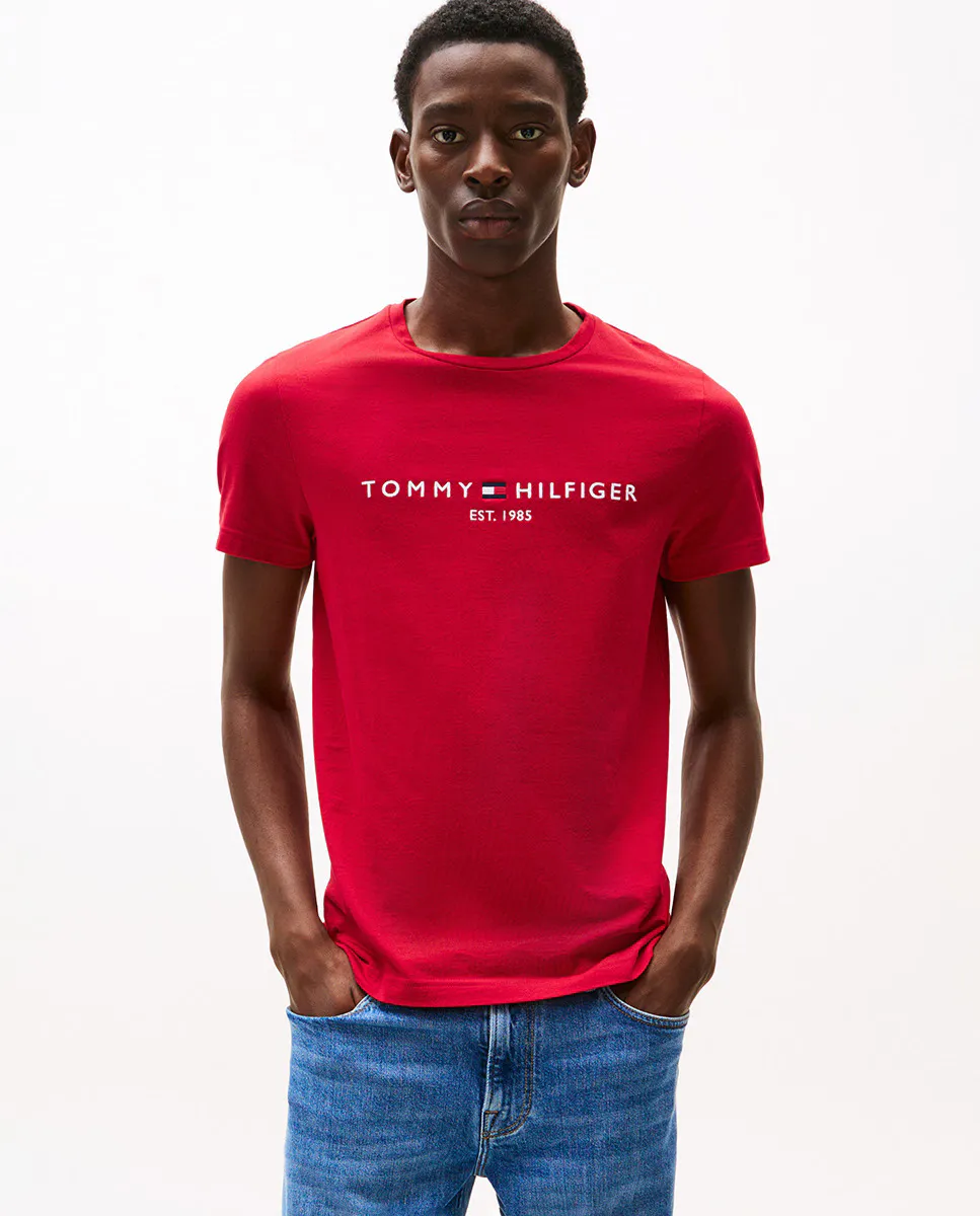 

Мужская футболка из органического хлопка с короткими рукавами Tommy Hilfiger, красный