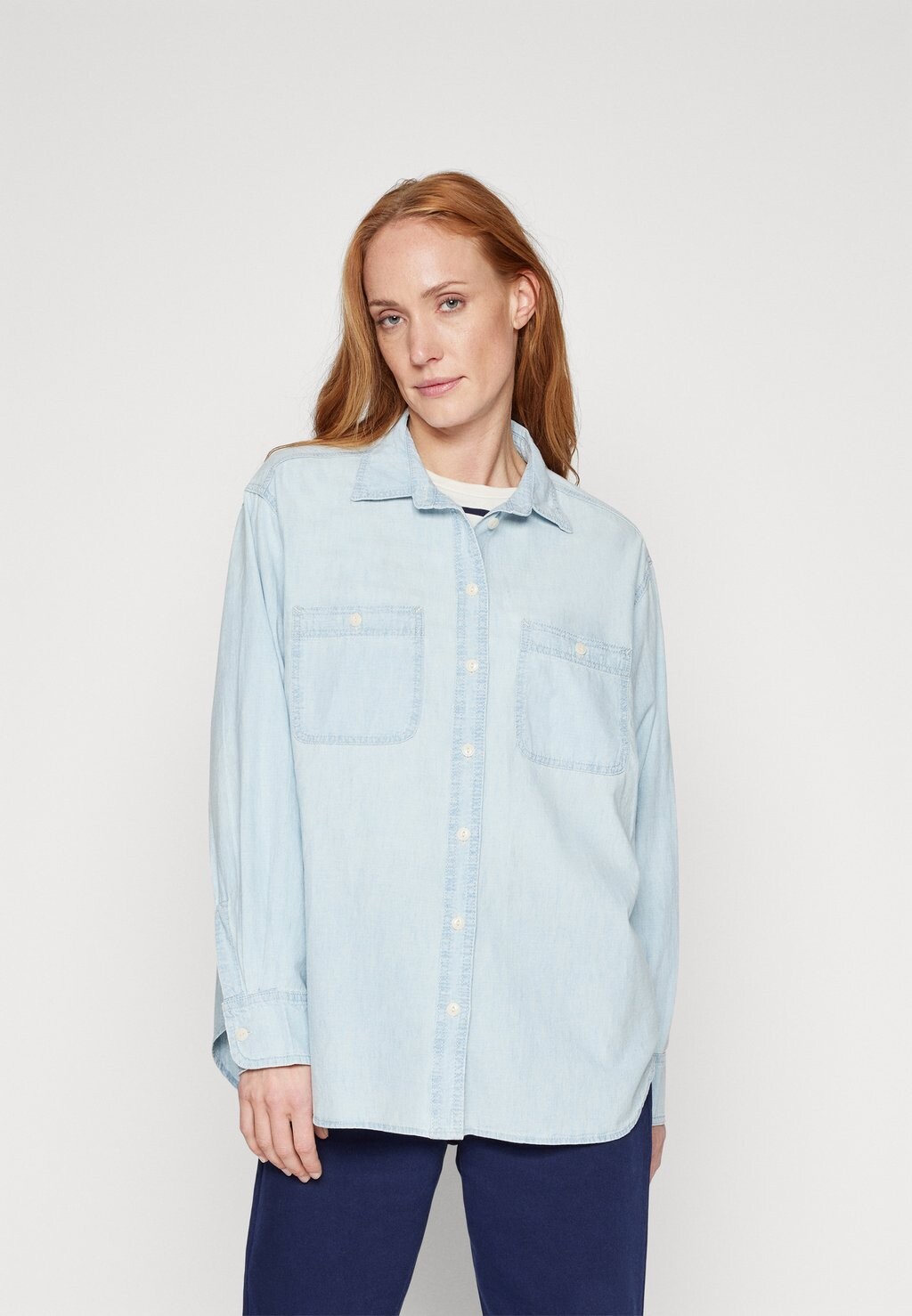 

Блузка GAP THE BIG SHIRT BLEACH CHAMBRAY, цвет light indigo
