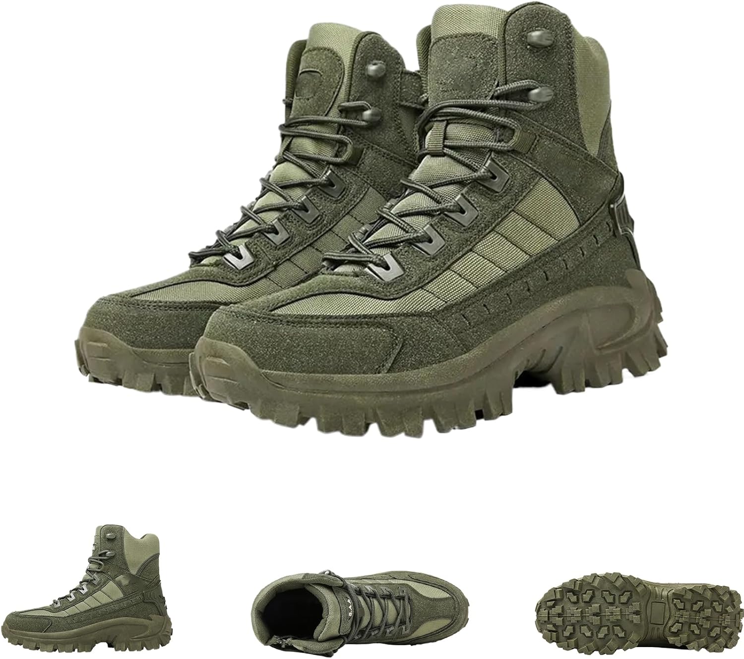 

Мужские ортопедические ботинки с антипрокольной защитой, водонепроницаемые, легкие, тактические ботинки-слипон для походов, с прочной противоскользящей подошвой для работы на открытом воздухе Generic, зеленый