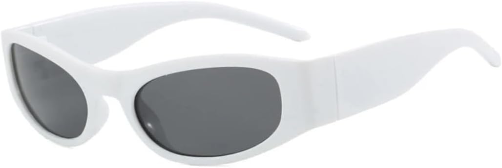 

Популярные солнцезащитные очки класса люкс, уникальные овальные, для мужчин и женщин, защитные очки-маски, зеркальные, в стиле панк, яркие, в стиле панк VVTWSSW, White Grey