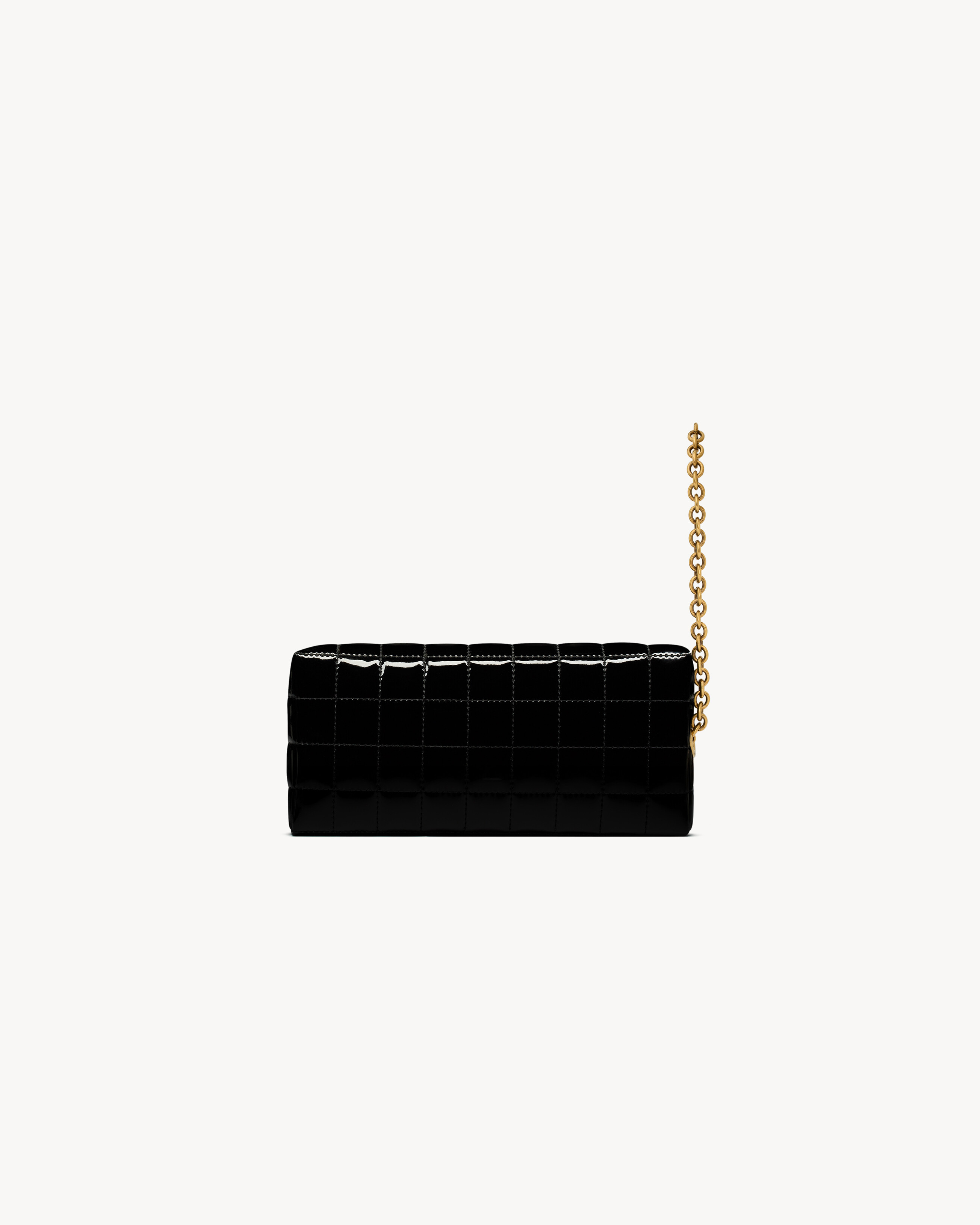 Сумка-клатч на цепочке CASSANDRE MATELASSE CARRE из блестящего канваса Saint Laurent, черный — фото 3