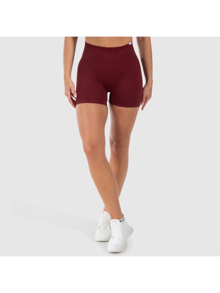 

Бесшовные шорты Kalea Scrunch бордового цвета SMILODOX