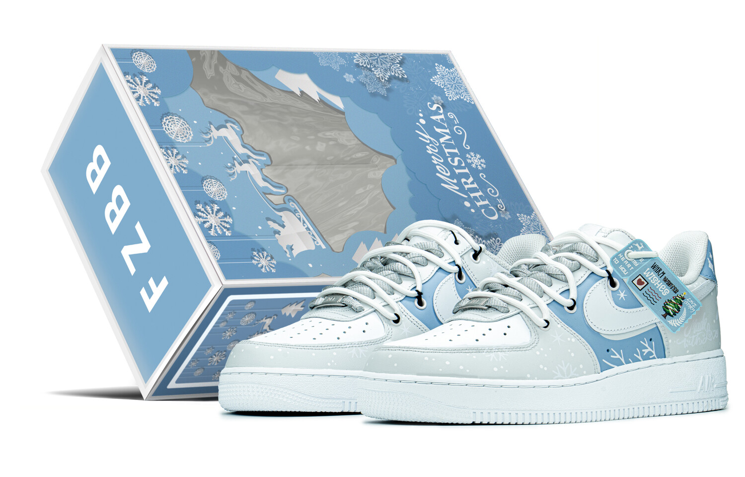 

Кроссовки Nike Air Force 1 Skateboard Shoes Men Low-Top White/Ice Blue
