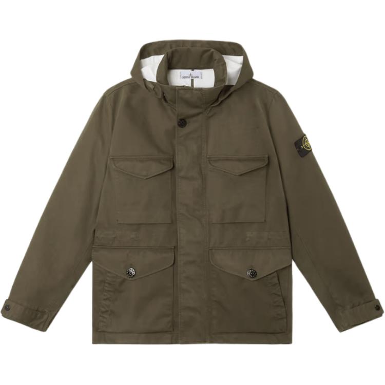 

STONE ISLAND Куртка с капюшоном и компас-нашивкой, Army Green