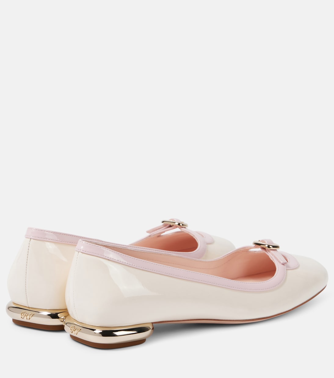 Кожаные балетки Choc B Mini Roger Vivier, Ciré + Teen Pink — фото 3