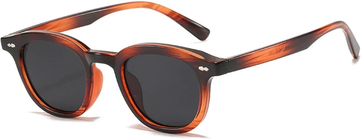 

Модные круглые солнцезащитные очки для женщин в винтажном стиле с заклепками, декоративные, желейного цвета, защита от УФ-излучения UV400, для мужчин, с леопардовым принтом HHZZYVY, Amber Gray