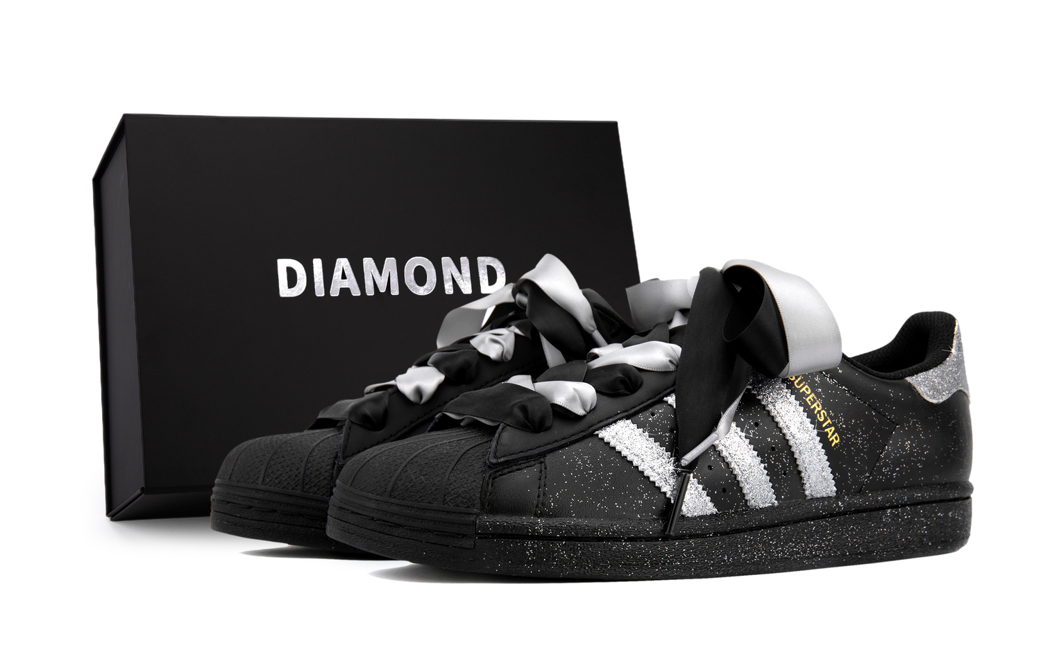 

Adidas Originals Антискользящие и износостойкие легкие низкие кеды для скейтбординга SUPERSTAR унисекс черно-серебристые, цвет Black Silver-Box