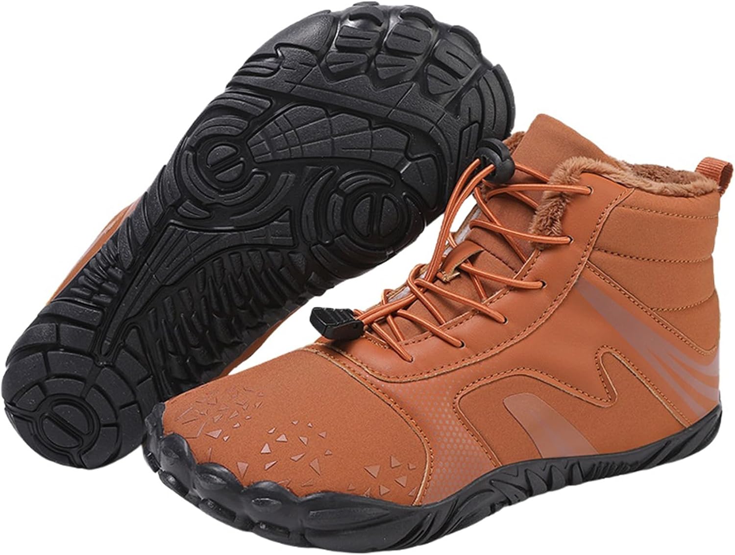 

Женские и мужские походные ботинки, зимние теплые с меховой подкладкой, снежные ботинки, теплая подошва с нулевым перепадом, широкий носок, слипоны на щиколотку, удобные водонепроницаемые ботинки для прогулок и походов, унисекс Generic, хаки