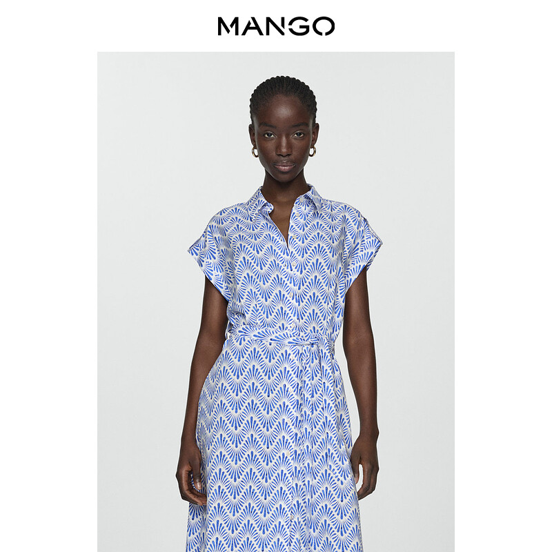 

Женское платье Mango с разрезами по бокам, синий