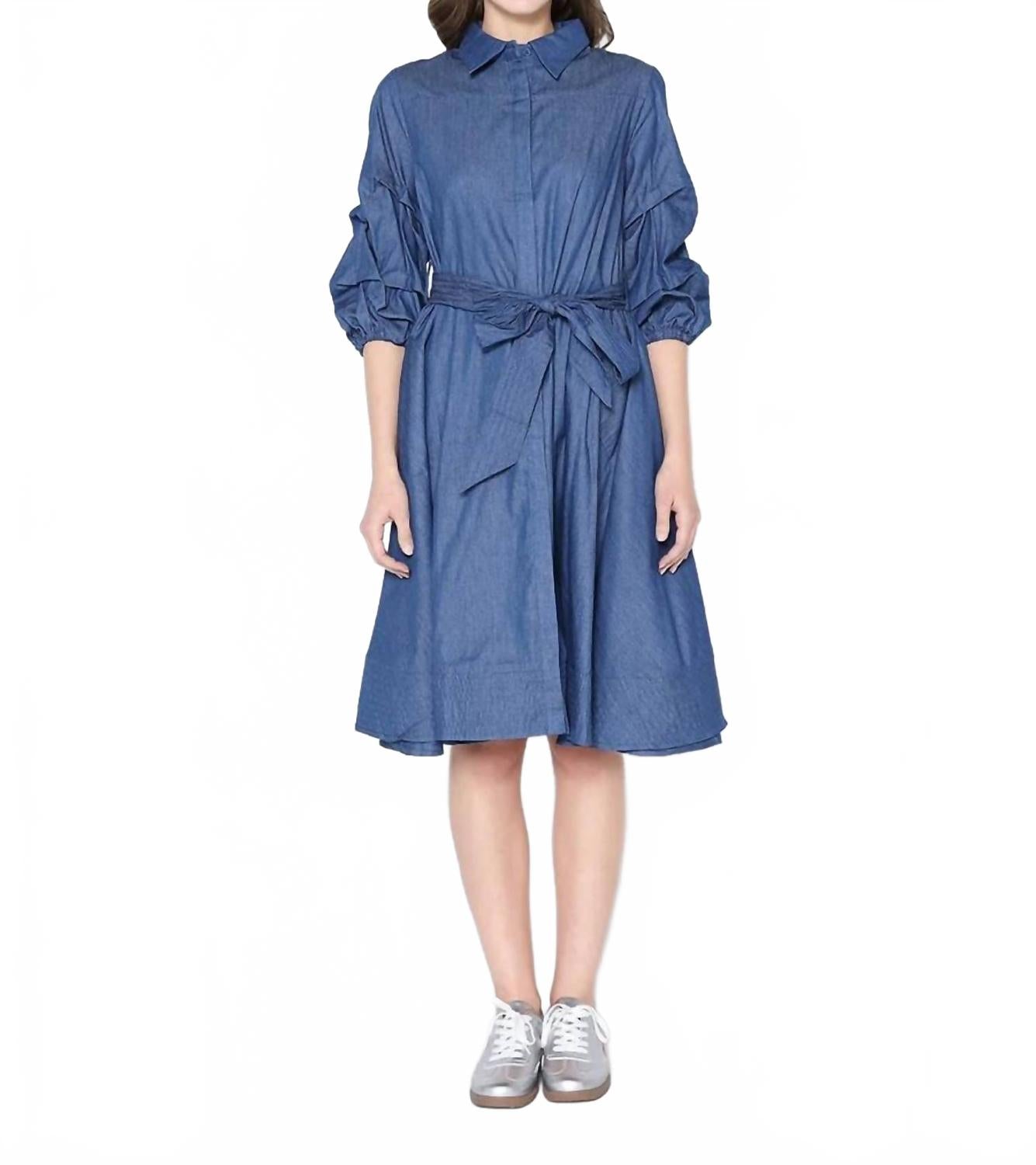 

Gracia Хлопковое джинсовое платье синего цвета