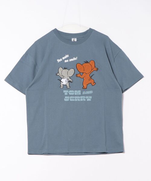 

Футболка оверсайз унисекс с приспущенными плечами TOM&JERRY, синий