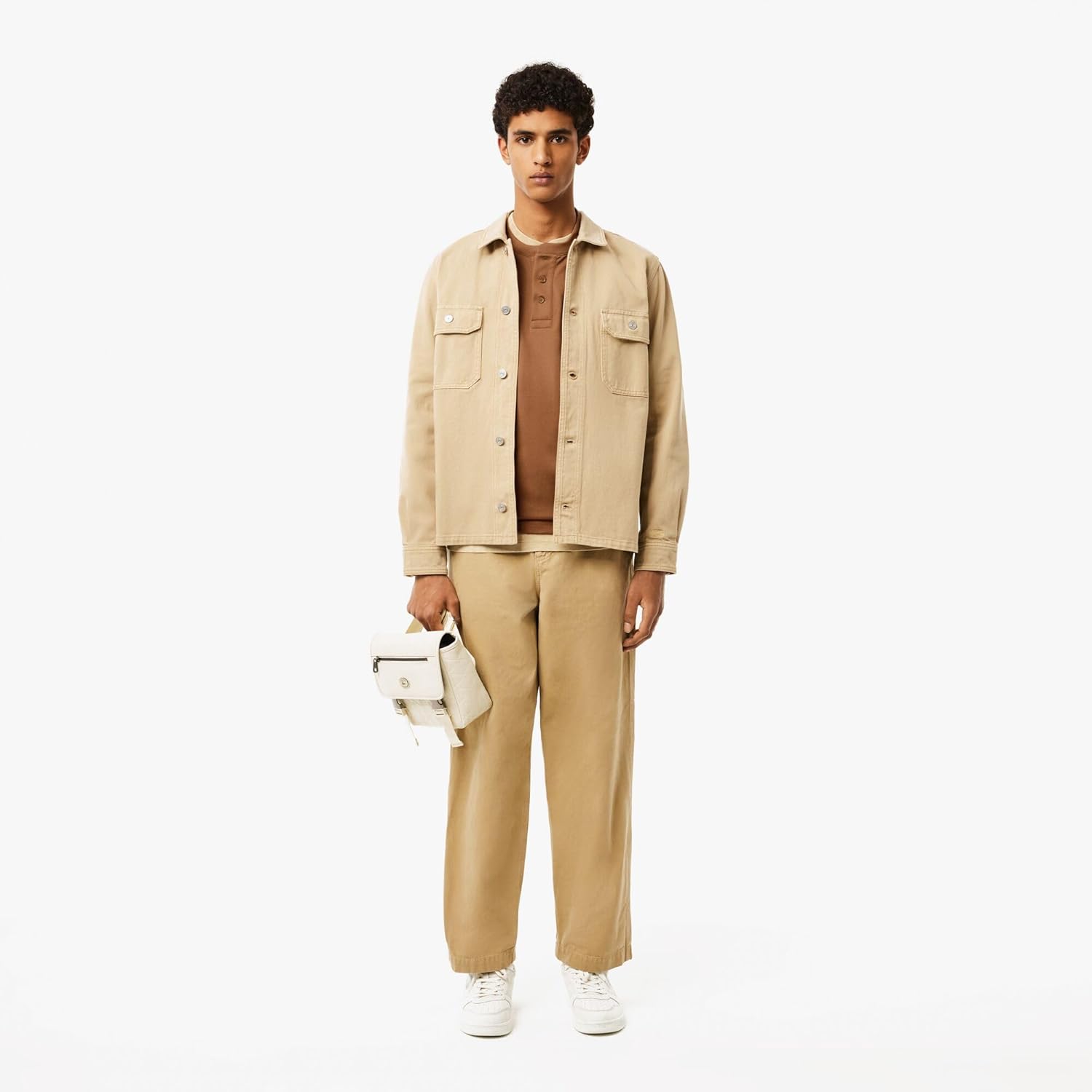Мужская футболка Lacoste из хлопкового джерси с длинными рукавами, Cookie — фото 4