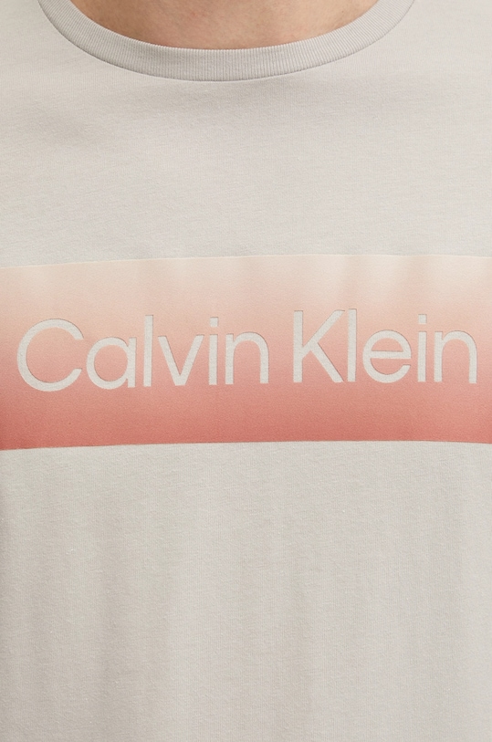 Хлопковая футболка Calvin Klein, бежевый — фото 4
