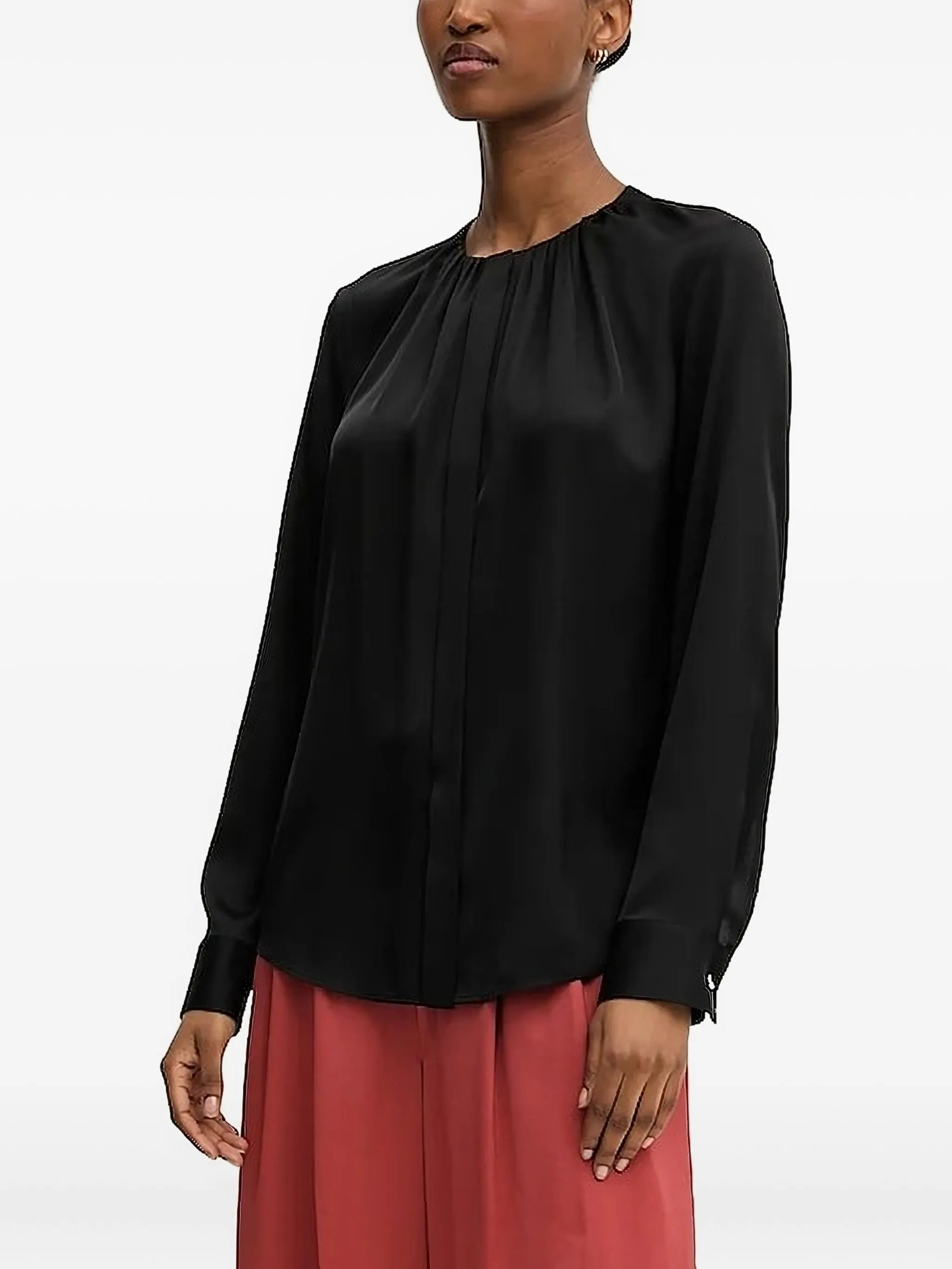 

Блузка с круглым вырезом Boss, черный