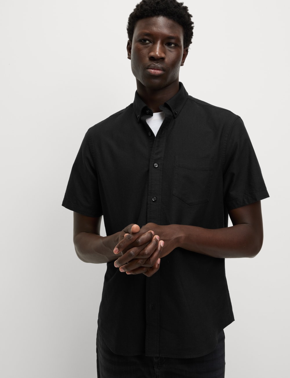 

Лучшая рубашка Oxford из чистого хлопка Marks & Spencer, черный
