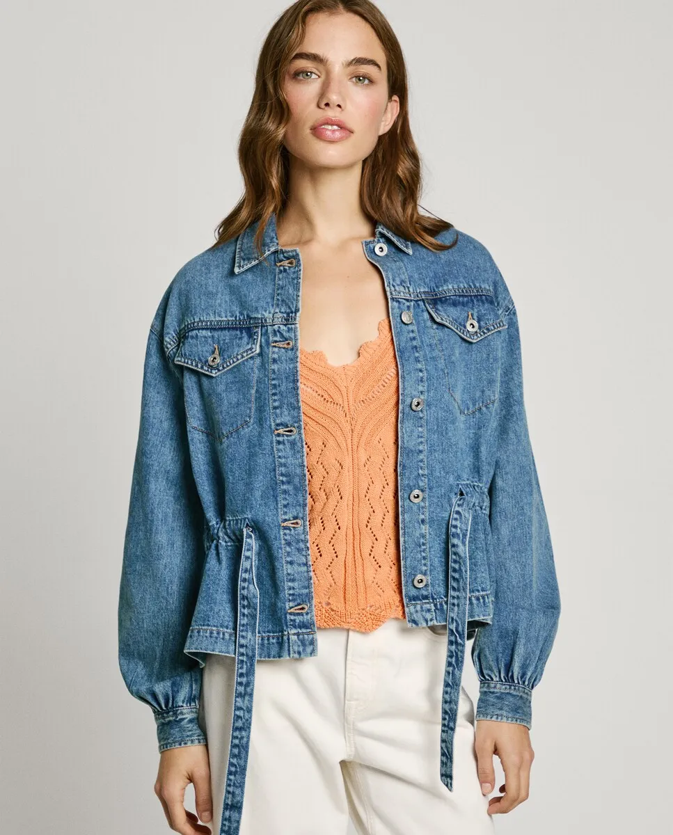 

Женская ковбойская куртка с регулируемым поясом Pepe Jeans, синий