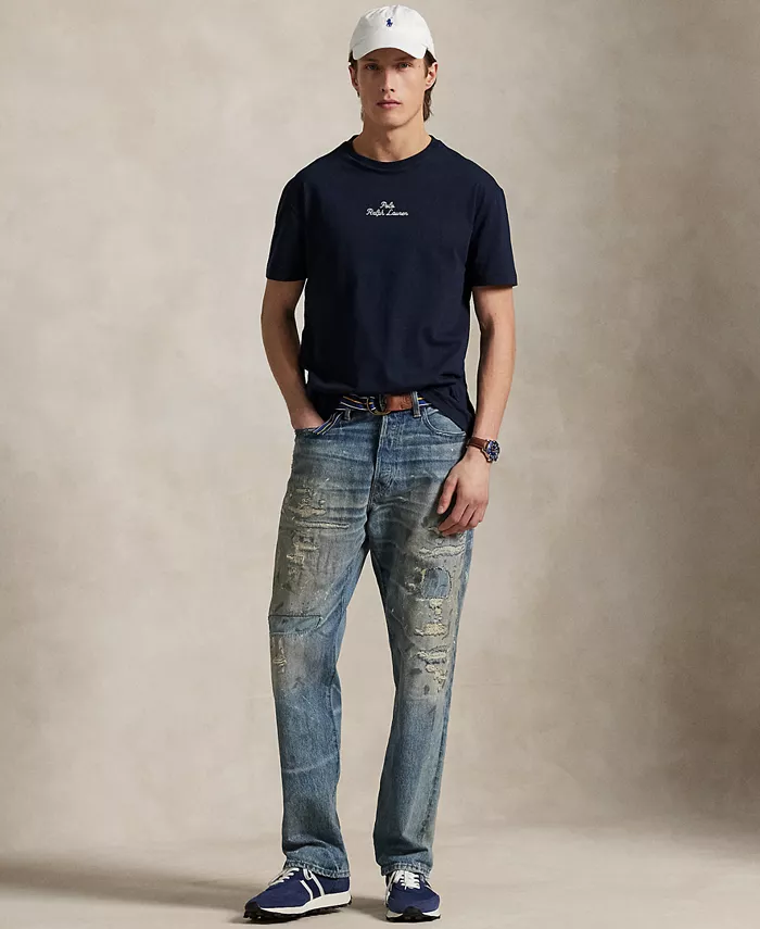 

Мужская классическая футболка с логотипом Polo Ralph Lauren, синий