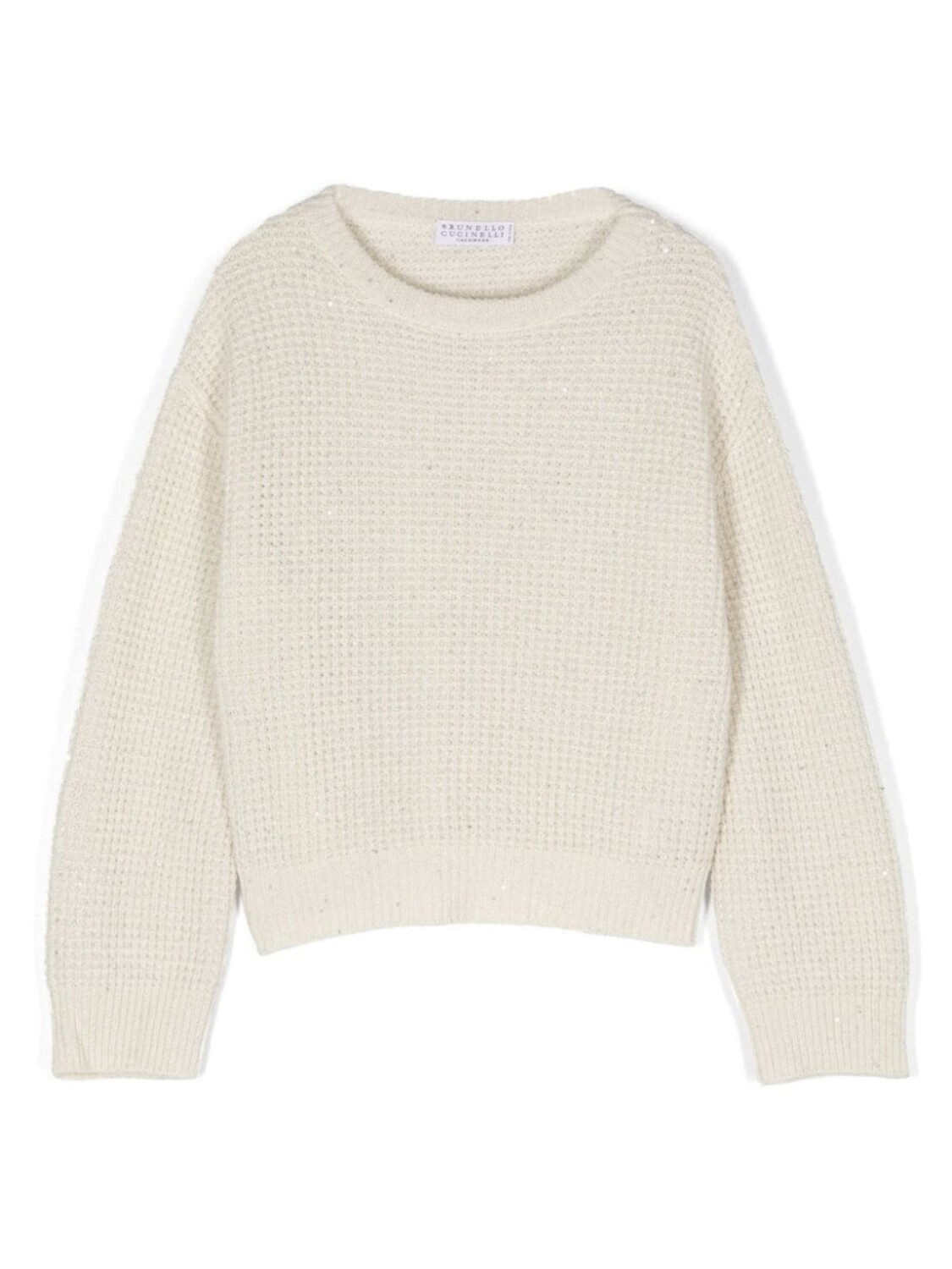 

Brunello Cucinelli Kids блестящий и ослепительный свитер, нейтральный цвет