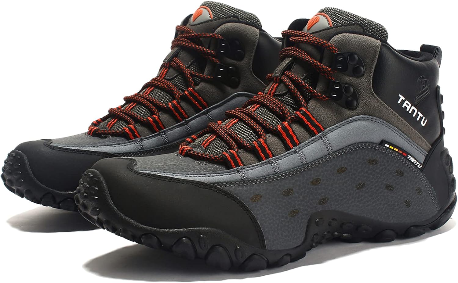 

Ботинки для хайкинга Hongrenamz для мужчин, походная обувь, противоскользящая, для рюккукинга и кемпинга, легкая уличная обувь с высоким верхом, на шнуровке, для треккинга, альпинизма, велоспорта и спорта, оранжевый