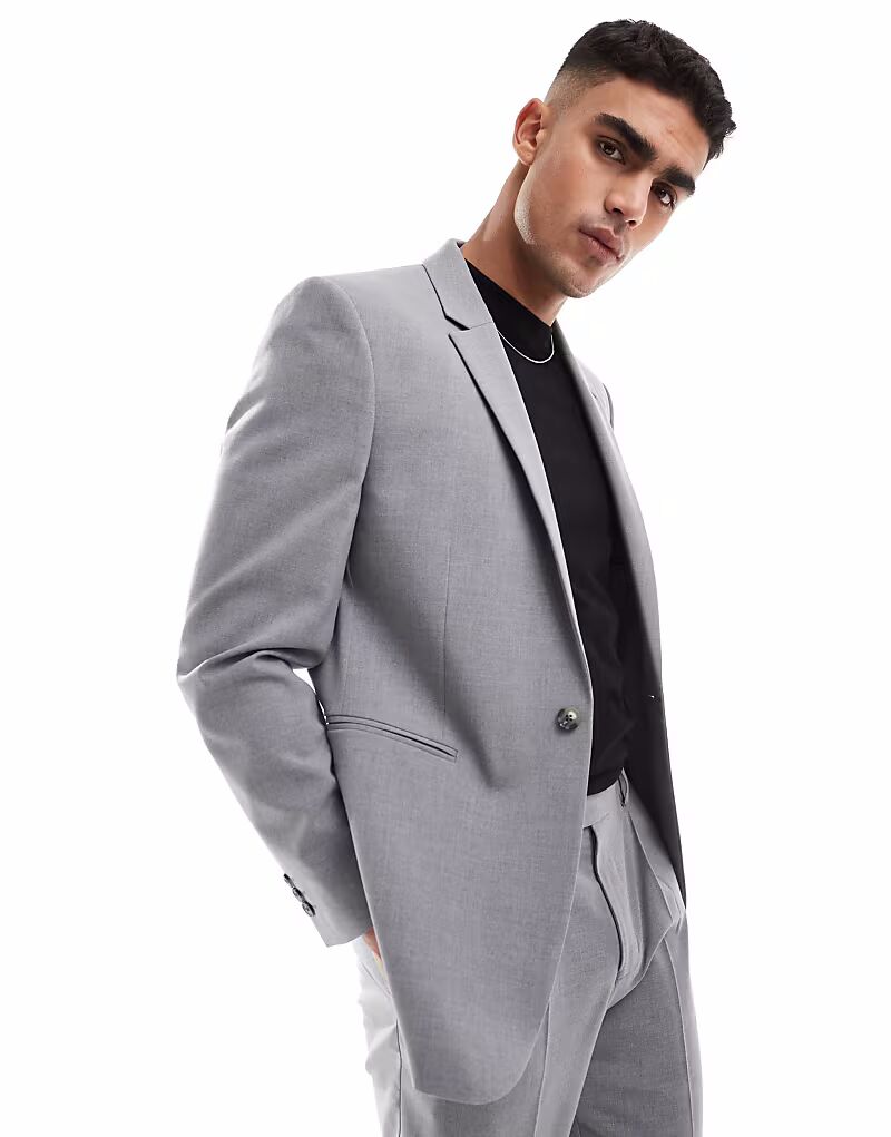 

Классический пиджак ASOS DESIGN серого цвета
