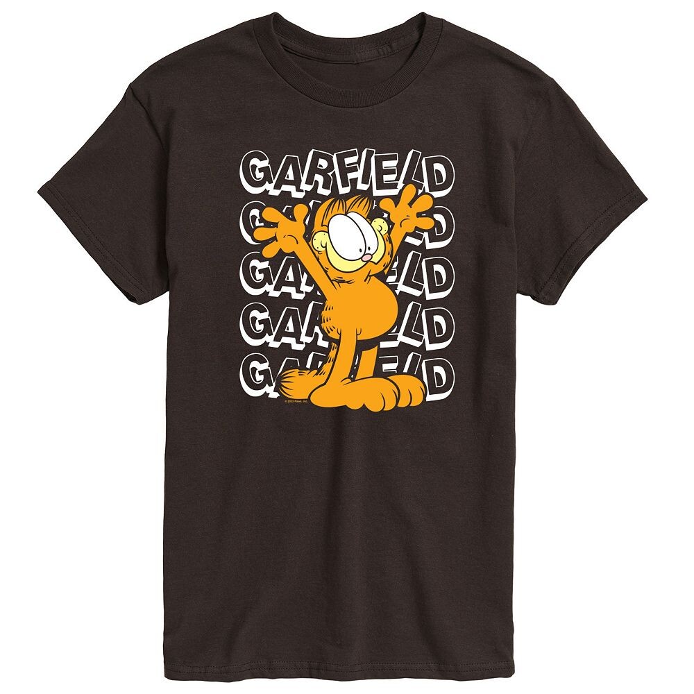 

Мужская футболка с повторяющимся рисунком Garfield Licensed Character, цвет Dark Brown