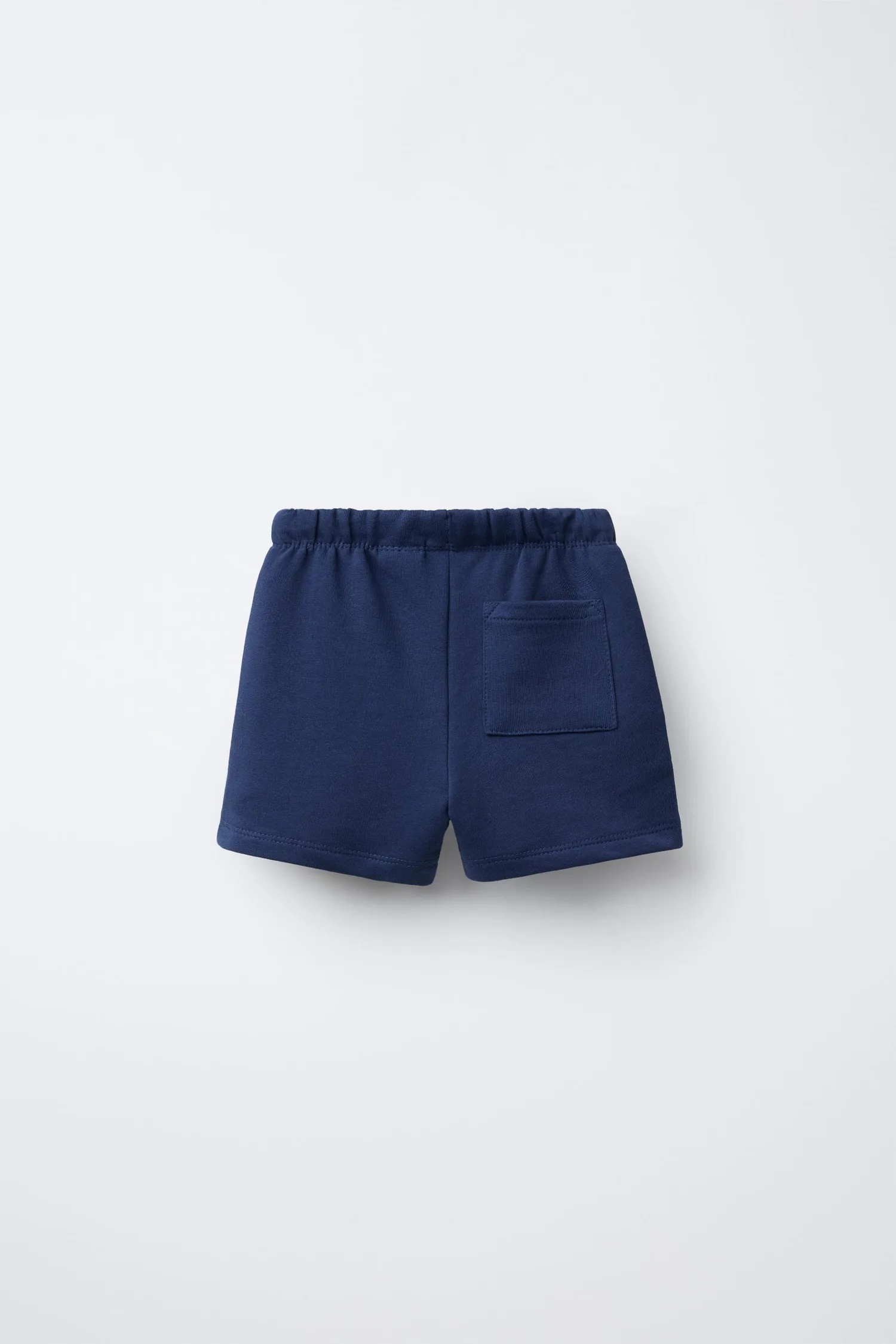 Плюшевые бермудские шорты с текстовым принтом Zara, темно-синий — фото 2