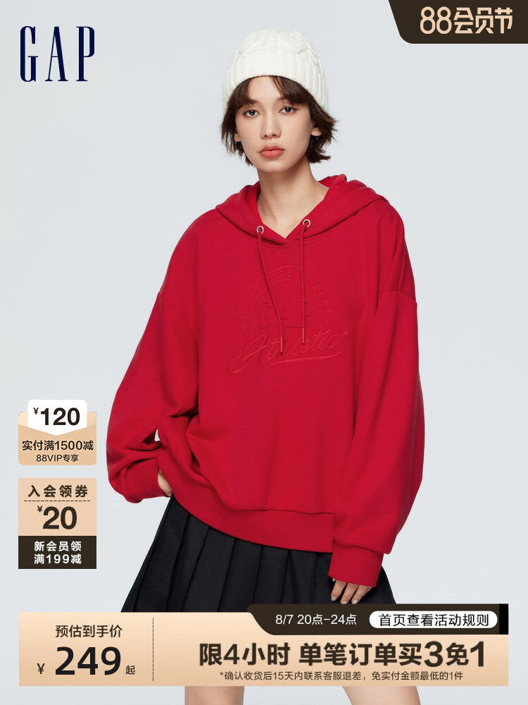 

Толстовка Gap с капюшоном, красный