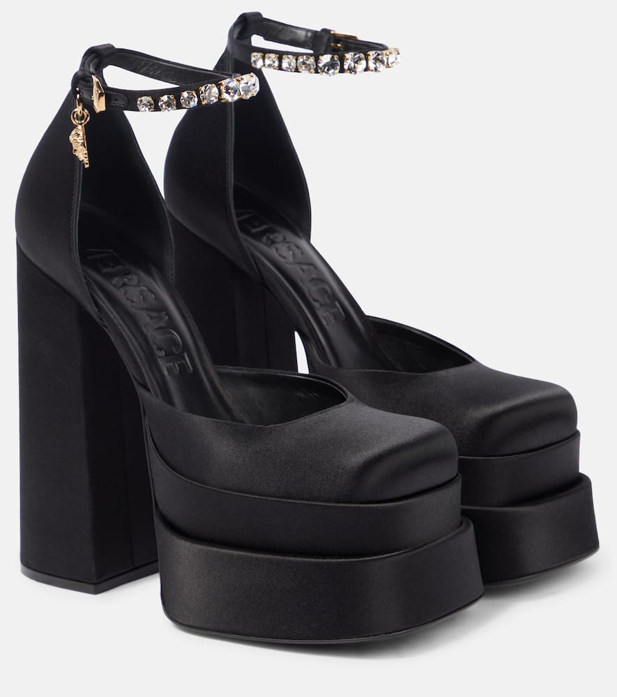 Лакированная платформа Медуза Аэвитас Versace, Black-Versace Gold