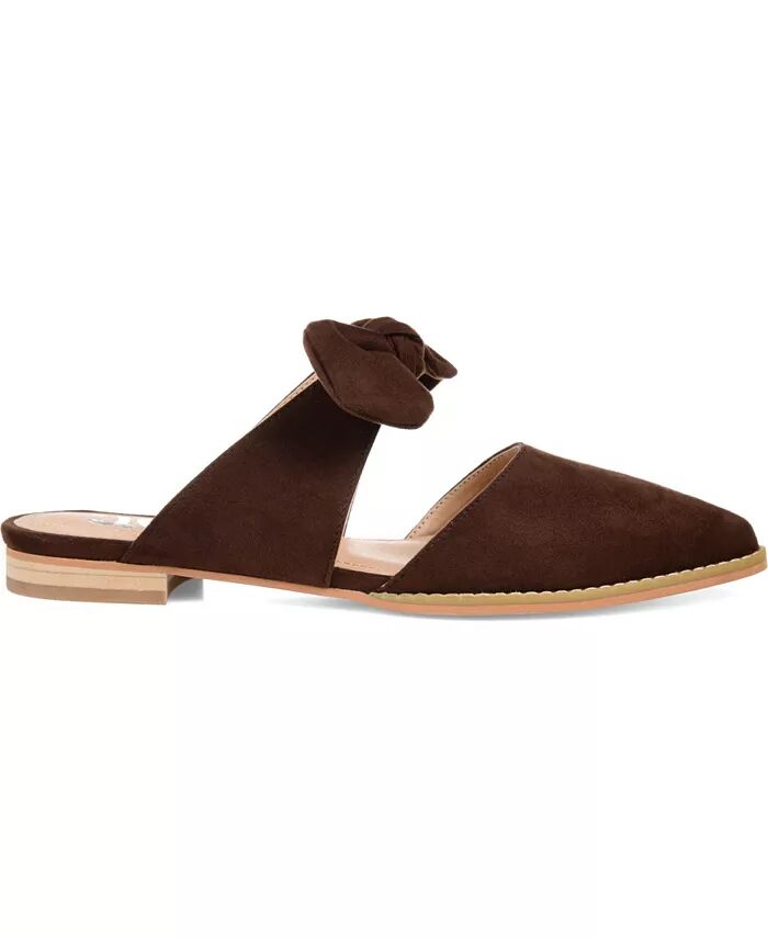 Женские мюли Telulah Bow Slip On Flat Journee Collection, коричневый — фото 2