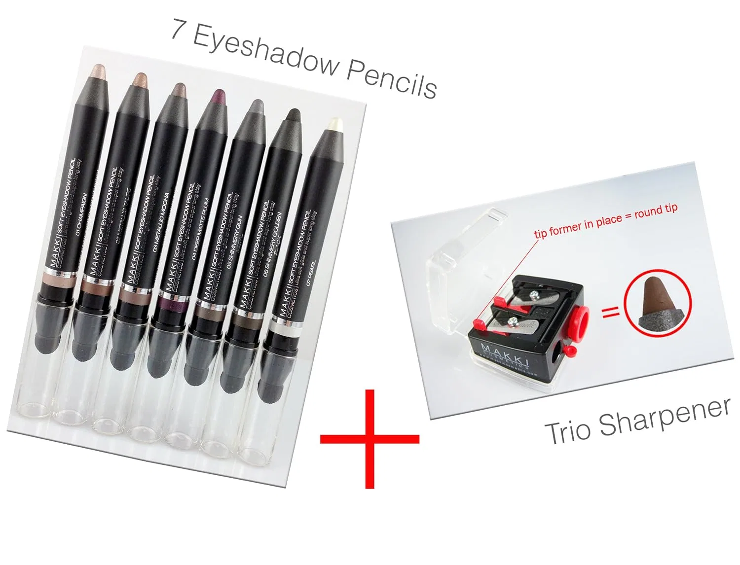 Набор из семи теней/подводок для глаз «All Seven Eye Shadows/Eyeliners Shades» от Makki Makki, 7 Shades — фото 2