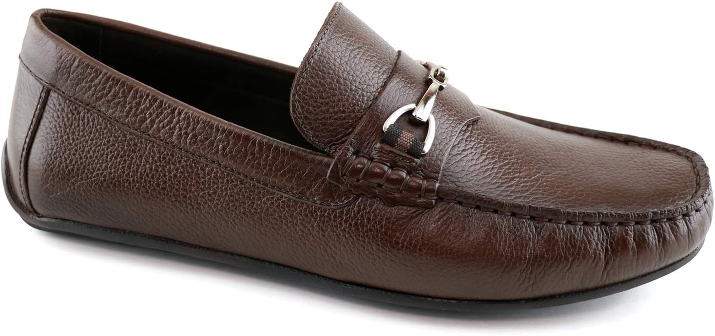 

Мужские повседневные удобные мокасины MJNY из натуральной кожи, легкие, для вождения, классические с пряжкой, слипоны, дышащие мокасины для вождения Marc Joseph New York, коричневый