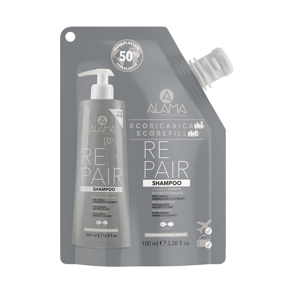 

Alama, Восстанавливающий шампунь с кератином для поврежденных волос, сменный блок, 100 мл