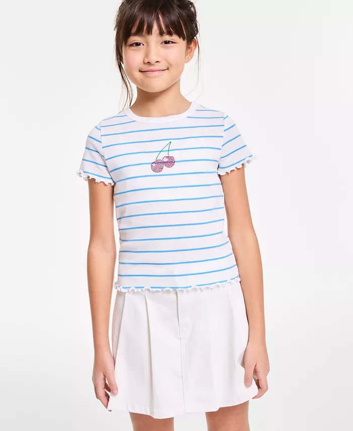 

Детская футболка с полосками и стразами Cherry Stripe для девочек Epic Threads, синий