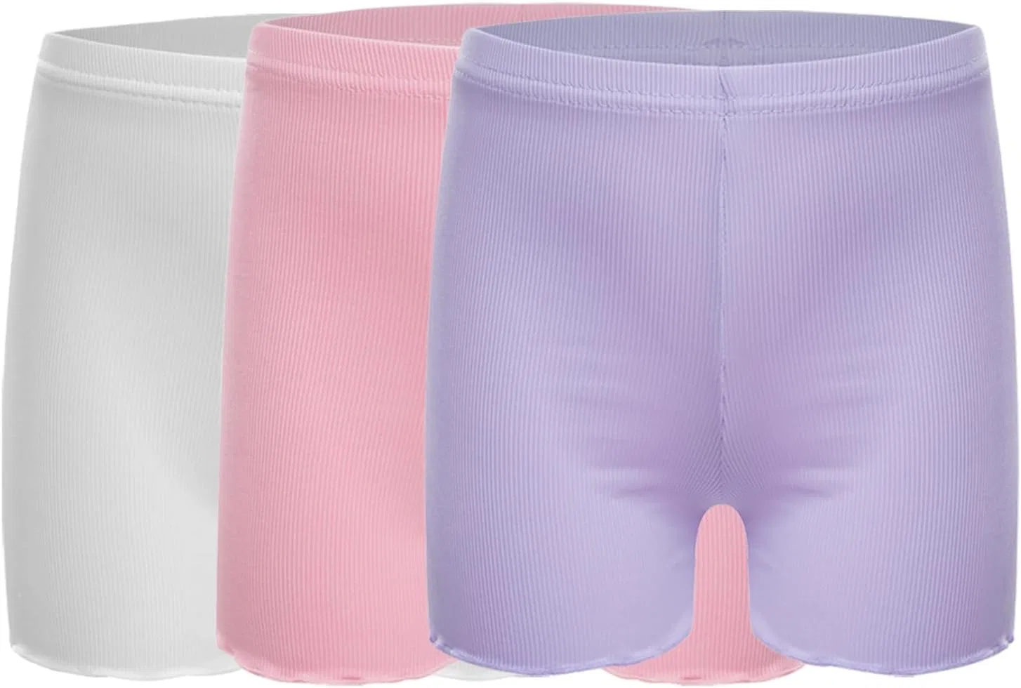 Детские шорты для спорта Freebily, 3 пары, цвета White&pink&purple