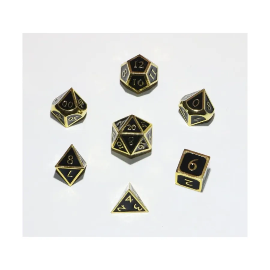 

Поли-набор Золотой с черным (7), Dwarven Metal Dice