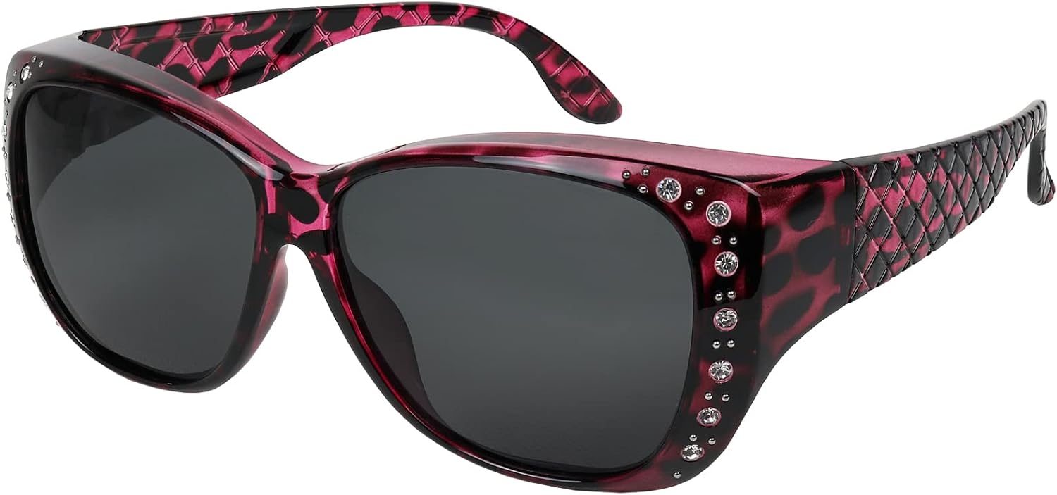 

Солнцезащитные очки, надеваемые поверх обычных очков для женщин, с защитой от УФ-излучения, поляризованные и с HD-изображением, надеваемые поверх обычных очков Yogo Vision, 1 Pack: Purple Havana Frame With Grey Lens.