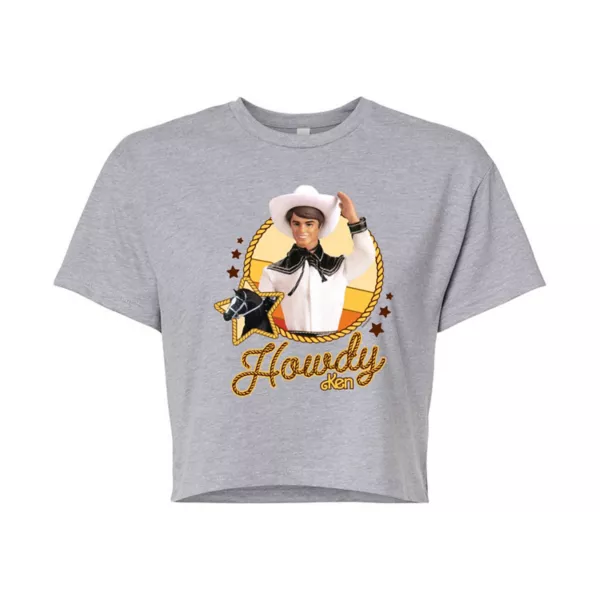 

Укороченная футболка Juniors Howdy Western Ken Barbie, серый